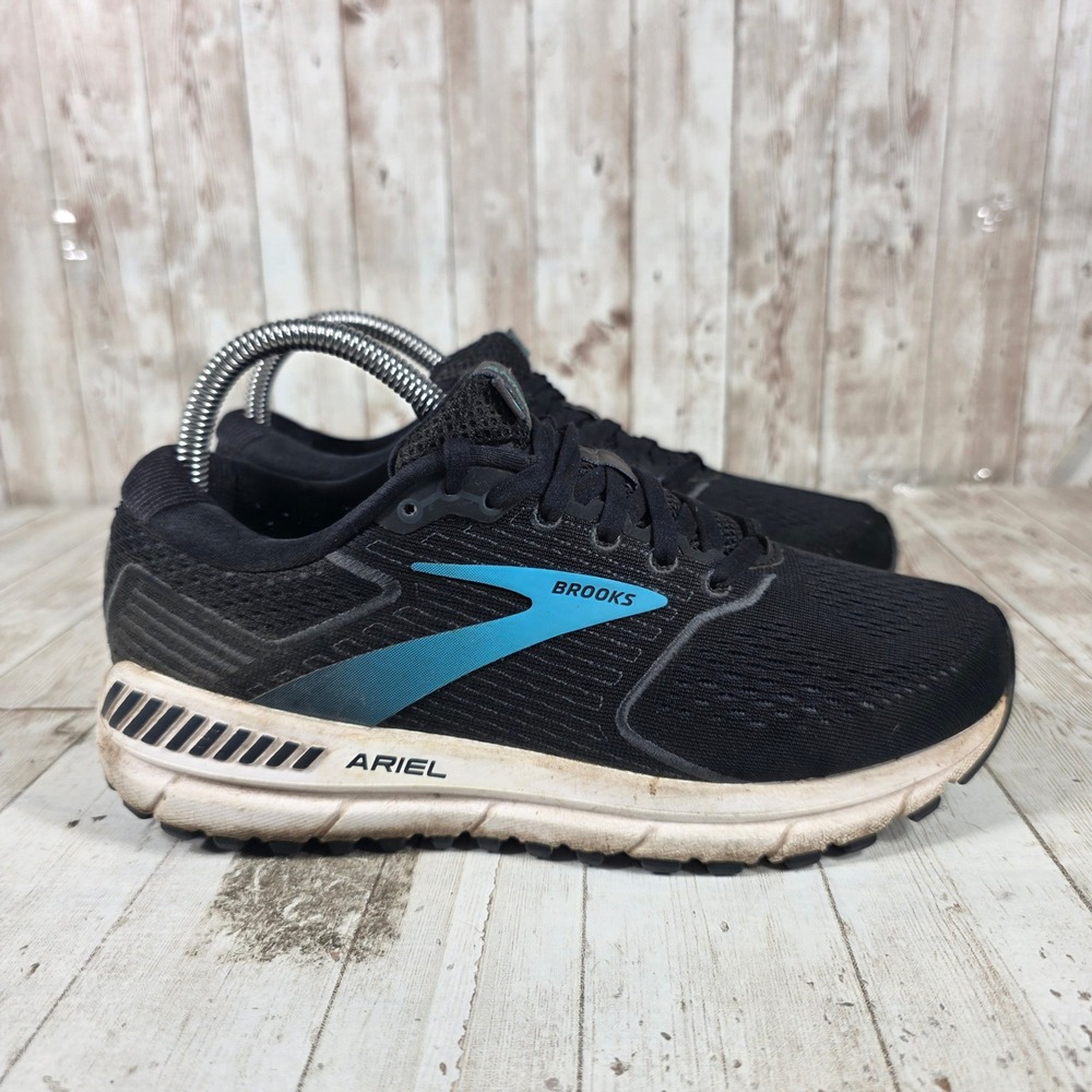 Brooks Ariel 20 Womens Running Shoes Black Blue Stability Wide D 1203151D064 7.5